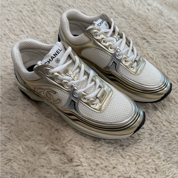 Chanel Metallic Sneakers 38.5 - Picture 1 of 6